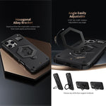 Hexagon Armor Magnetic Holder Weighing Scale Phone Case, For iPhone 16, For iPhone 15 Pro Max, For iPhone 15 Pro, For iPhone 15 Plus, For iPhone 15, For iPhone 14 Plus