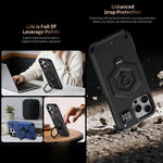 Hexagon Armor Magnetic Holder Weighing Scale Phone Case, For iPhone 16, For iPhone 15 Pro Max, For iPhone 15 Pro, For iPhone 15 Plus, For iPhone 15, For iPhone 14 Plus