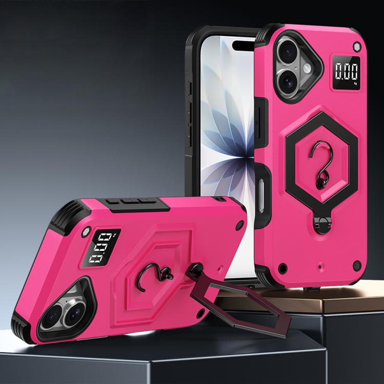 Hexagon Armor Magnetic Holder Weighing Scale Phone Case, For iPhone 16, For iPhone 15 Pro Max, For iPhone 15 Pro, For iPhone 15 Plus, For iPhone 15, For iPhone 14 Plus