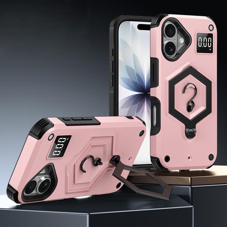 Hexagon Armor Magnetic Holder Weighing Scale Phone Case, For iPhone 16, For iPhone 15 Pro Max, For iPhone 15 Pro, For iPhone 15 Plus, For iPhone 15, For iPhone 14 Plus