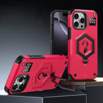 Hexagon Armor Magnetic Holder Weighing Scale Phone Case, For iPhone 16, For iPhone 15 Pro Max, For iPhone 15 Pro, For iPhone 15 Plus, For iPhone 15, For iPhone 14 Plus