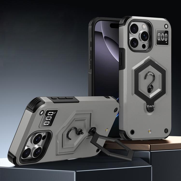Hexagon Armor Magnetic Holder Weighing Scale Phone Case, For iPhone 16, For iPhone 15 Pro Max, For iPhone 15 Pro, For iPhone 15 Plus, For iPhone 15, For iPhone 14 Plus