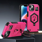 Hexagon Armor Magnetic Holder Weighing Scale Phone Case, For iPhone 16, For iPhone 15 Pro Max, For iPhone 15 Pro, For iPhone 15 Plus, For iPhone 15, For iPhone 14 Plus