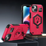 Hexagon Armor Magnetic Holder Weighing Scale Phone Case, For iPhone 16, For iPhone 15 Pro Max, For iPhone 15 Pro, For iPhone 15 Plus, For iPhone 15, For iPhone 14 Plus