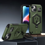 Hexagon Armor Magnetic Holder Weighing Scale Phone Case, For iPhone 16, For iPhone 15 Pro Max, For iPhone 15 Pro, For iPhone 15 Plus, For iPhone 15, For iPhone 14 Plus