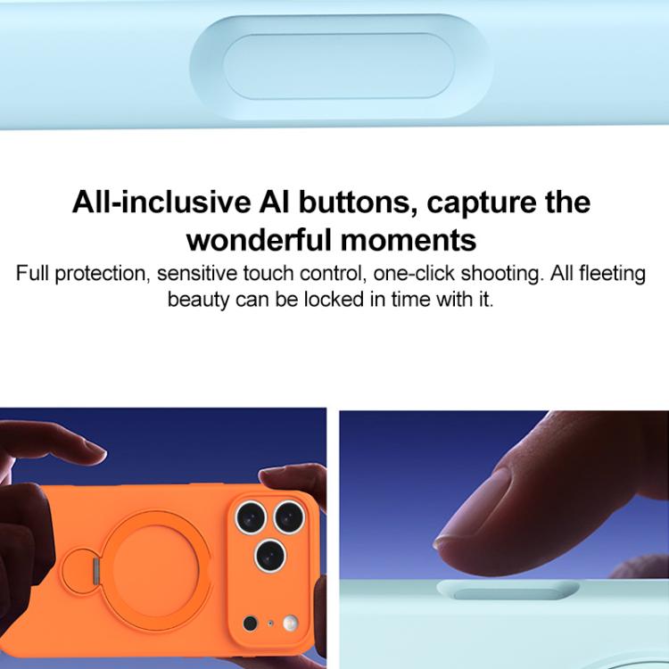 Liquid Silicone MagSafe Holder Phone Case, For iPhone 17 Pro Max, For iPhone 17 Pro, For iPhone 17, For iPhone Air