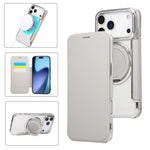 Ultra-thin Rotation Holder Magnetic Plating Vegan Leather Phone Case, For iPhone 17e / 16e, For iPhone 17 Pro Max, For iPhone 17 Pro, For iPhone 17, For iPhone Air, For iPhone 16 Pro Max