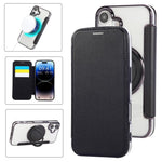 Ultra-thin Rotation Holder Magnetic Plating Vegan Leather Phone Case, For iPhone 17e / 16e, For iPhone 17 Pro Max, For iPhone 17 Pro, For iPhone 17, For iPhone Air, For iPhone 16 Pro Max