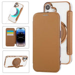 Ultra-thin Rotation Holder Magnetic Plating Vegan Leather Phone Case, For iPhone 17e / 16e, For iPhone 17 Pro Max, For iPhone 17 Pro, For iPhone 17, For iPhone Air, For iPhone 16 Pro Max