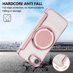 Ultra-thin Rotation Holder Magnetic Plating Vegan Leather Phone Case, For iPhone 17e / 16e, For iPhone 17 Pro Max, For iPhone 17 Pro, For iPhone 17, For iPhone Air, For iPhone 16 Pro Max