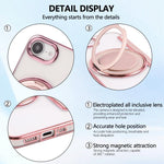 Ultra-thin Rotation Holder Magnetic Plating Vegan Leather Phone Case, For iPhone 17e / 16e, For iPhone 17 Pro Max, For iPhone 17 Pro, For iPhone 17, For iPhone Air, For iPhone 16 Pro Max