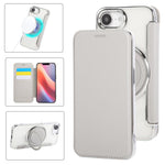 Ultra-thin Rotation Holder Magnetic Plating Vegan Leather Phone Case, For iPhone 17e / 16e, For iPhone 17 Pro Max, For iPhone 17 Pro, For iPhone 17, For iPhone Air, For iPhone 16 Pro Max