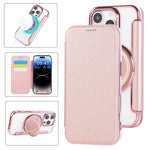 Ultra-thin Rotation Holder Magnetic Plating Vegan Leather Phone Case, For iPhone 17e / 16e, For iPhone 17 Pro Max, For iPhone 17 Pro, For iPhone 17, For iPhone Air, For iPhone 16 Pro Max