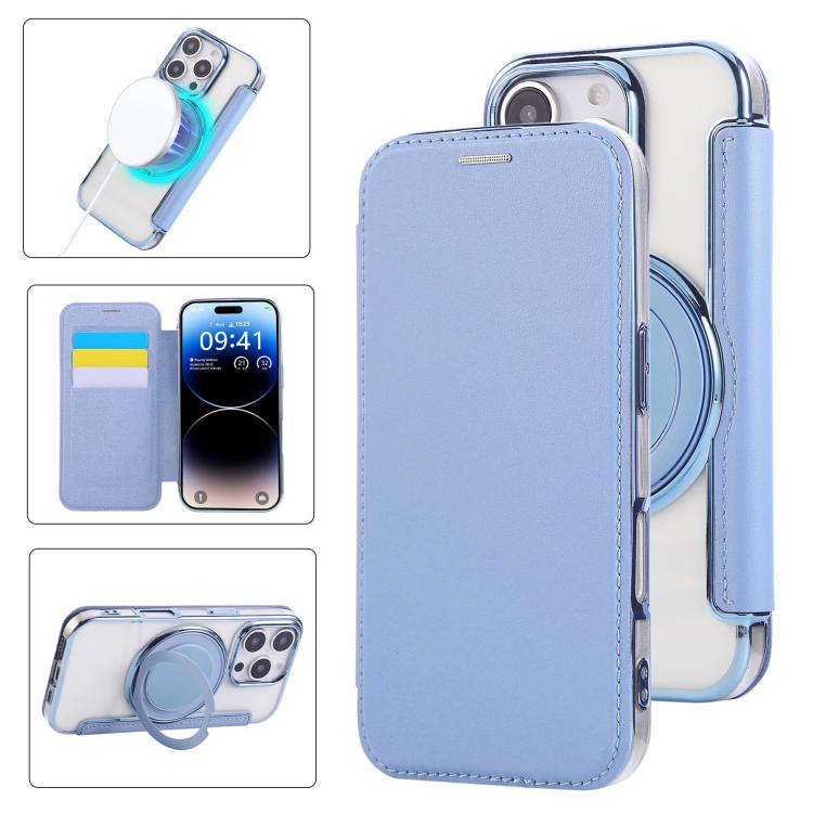 Ultra-thin Rotation Holder Magnetic Plating Vegan Leather Phone Case, For iPhone 17e / 16e, For iPhone 17 Pro Max, For iPhone 17 Pro, For iPhone 17, For iPhone Air, For iPhone 16 Pro Max