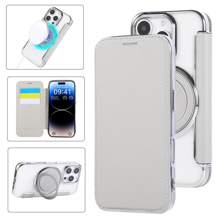 Ultra-thin Rotation Holder Magnetic Plating Vegan Leather Phone Case, For iPhone 17e / 16e, For iPhone 17 Pro Max, For iPhone 17 Pro, For iPhone 17, For iPhone Air, For iPhone 16 Pro Max