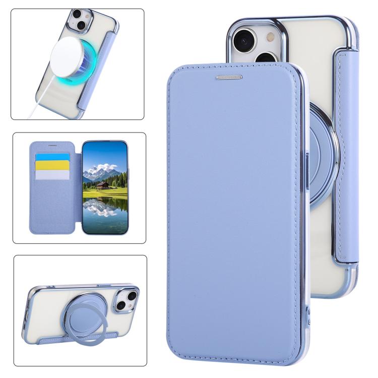 Ultra-thin Rotation Holder Magnetic Plating Vegan Leather Phone Case, For iPhone 15, For iPhone 14 / 13, For iPhone 14 Pro, For iPhone 14 Pro Max, For iPhone 13 Pro Max, For iPhone 13 Pro