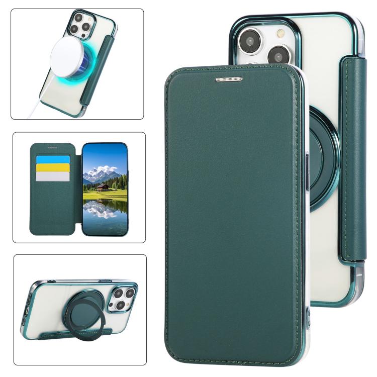 Ultra-thin Rotation Holder Magnetic Plating Vegan Leather Phone Case, For iPhone 15, For iPhone 14 / 13, For iPhone 14 Pro, For iPhone 14 Pro Max, For iPhone 13 Pro Max, For iPhone 13 Pro