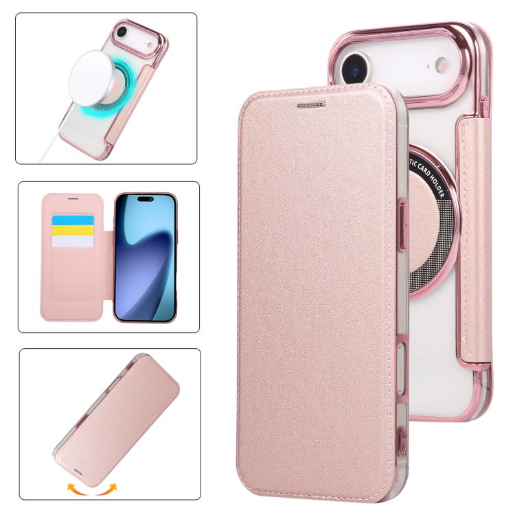 Ultra-thin Magnetic Plating Vegan Leather Phone Case, For iPhone 17 Pro Max, For iPhone 17 Pro, For iPhone 17, For iPhone Air, For iPhone 16e, For iPhone 16 Pro Max