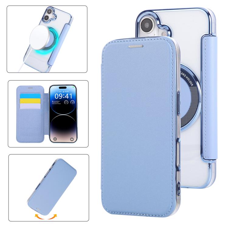 Ultra-thin Magnetic Plating Vegan Leather Phone Case, For iPhone 16 Pro, For iPhone 16 Plus, For iPhone 16, For iPhone 15 Pro Max, For iPhone 15 Pro, For iPhone 15 Plus / 14 Plus