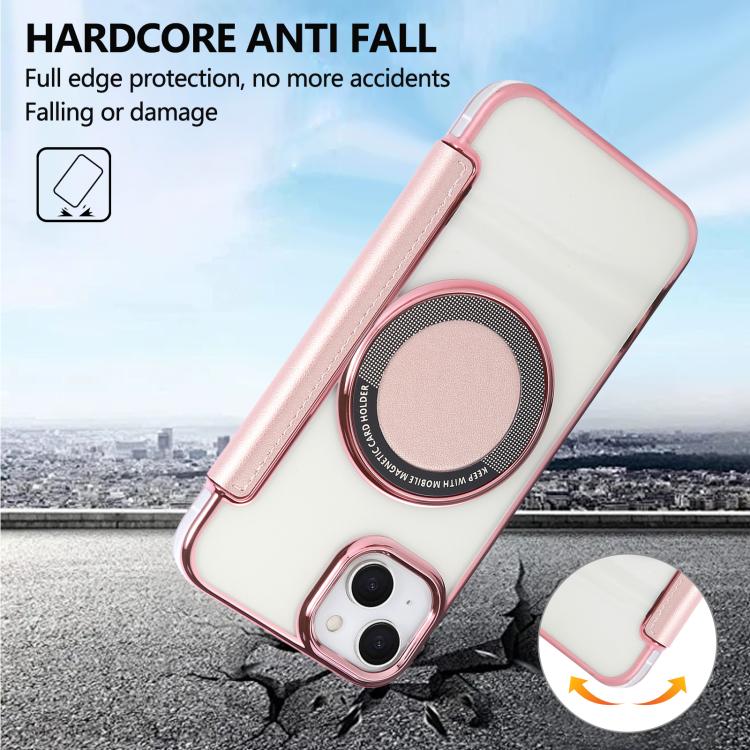 Ultra-thin Magnetic Plating Vegan Leather Phone Case, For iPhone 15, For iPhone 14 / 13, For iPhone 14 Pro, For iPhone 14 Pro Max, For iPhone 13 Pro Max, For iPhone 13 Pro