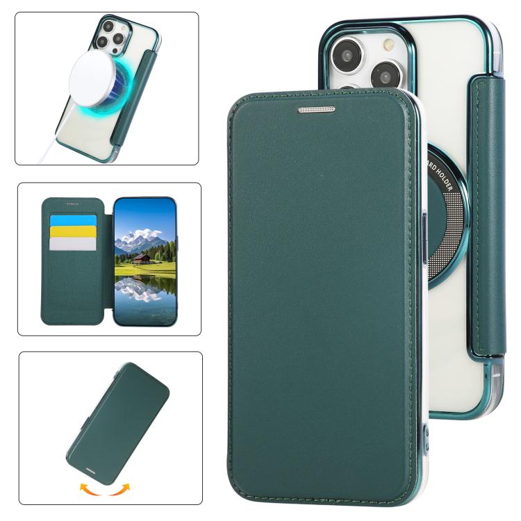 Ultra-thin Magnetic Plating Vegan Leather Phone Case, For iPhone 15, For iPhone 14 / 13, For iPhone 14 Pro, For iPhone 14 Pro Max, For iPhone 13 Pro Max, For iPhone 13 Pro