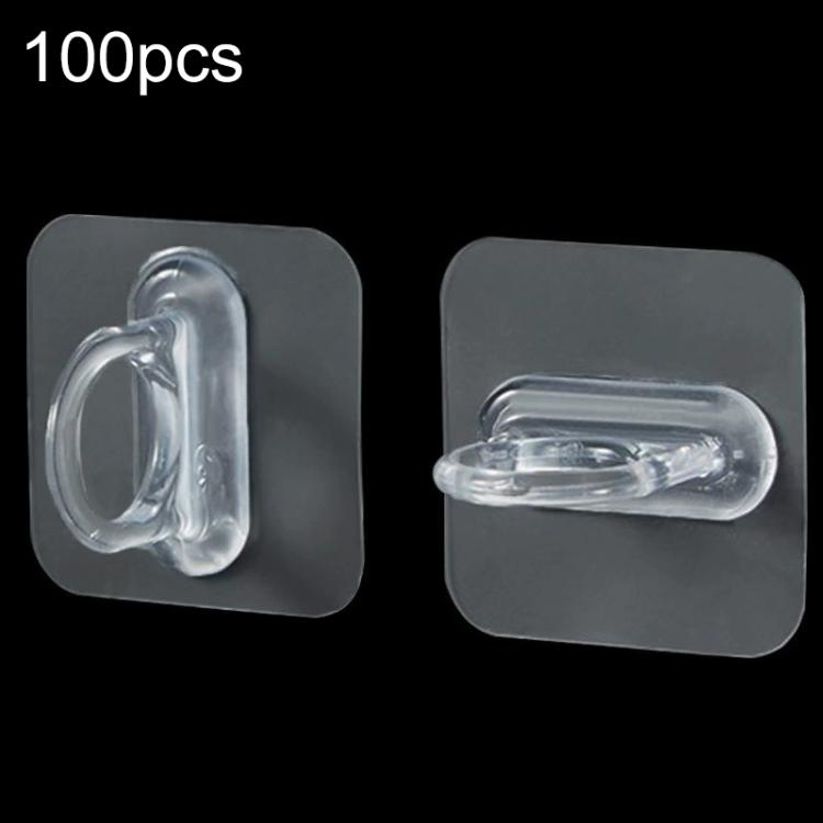 100pcs/Pack Multifunctional Transparent Self-Adhesive Round Hook
