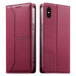 Stitched Line Magnetic RFID Vegan Leather Phone Case, For iPhone X / XS, For iPhone XR, For iPhone XS Max, For iPhone 8 Plus / 7 Plus