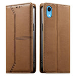 Stitched Line Magnetic RFID Vegan Leather Phone Case, For iPhone X / XS, For iPhone XR, For iPhone XS Max, For iPhone 8 Plus / 7 Plus