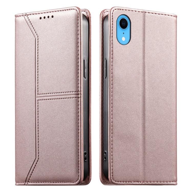Stitched Line Magnetic RFID Vegan Leather Phone Case, For iPhone X / XS, For iPhone XR, For iPhone XS Max, For iPhone 8 Plus / 7 Plus