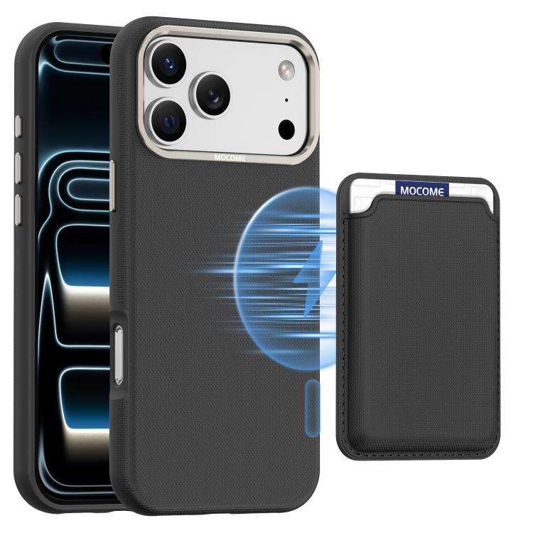 Mocome Plain Magnetic Card Bag Phone Case, For iPhone 18 Pro / 17 Pro, For iPhone 18 Pro Max / 17 Pro Max