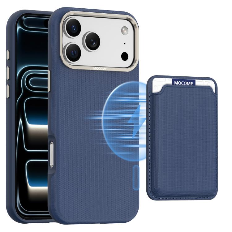 Mocome Plain Magnetic Card Bag Phone Case, For iPhone 18 Pro / 17 Pro, For iPhone 18 Pro Max / 17 Pro Max