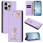 Ballet Girl Diamond Studded RFID Vegan Leather Phone Case, For iPhone 16 Pro, For iPhone 16 Plus, For iPhone 16, For iPhone 15 Pro Max, For iPhone 15 Pro, For iPhone 15 Plus