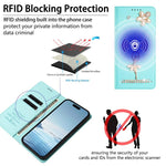 Ballet Girl Diamond Studded RFID Vegan Leather Phone Case, For iPhone 17e / 16e, For iPhone 17 Pro Max, For iPhone 17 Pro, For iPhone 17, For iPhone Air, For iPhone 16 Pro Max