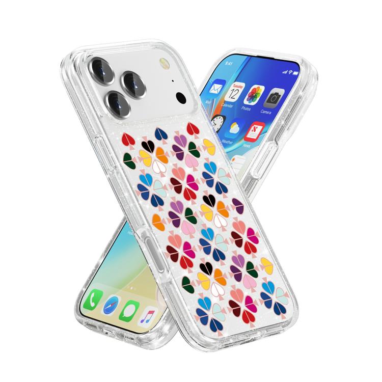 Glittering Crystal Red Heart Pattern Phone Case, For iPhone 17 Pro Max, For iPhone 17 Pro