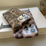 Leopard Print Leather-Textured PU Phone Case, For iPhone 13 Pro, For iPhone 13, For iPhone 12, For iPhone 12 Pro Max, For iPhone 12 Pro, For iPhone 11 Pro Max, For iPhone 11, For iPhone 11 Pro