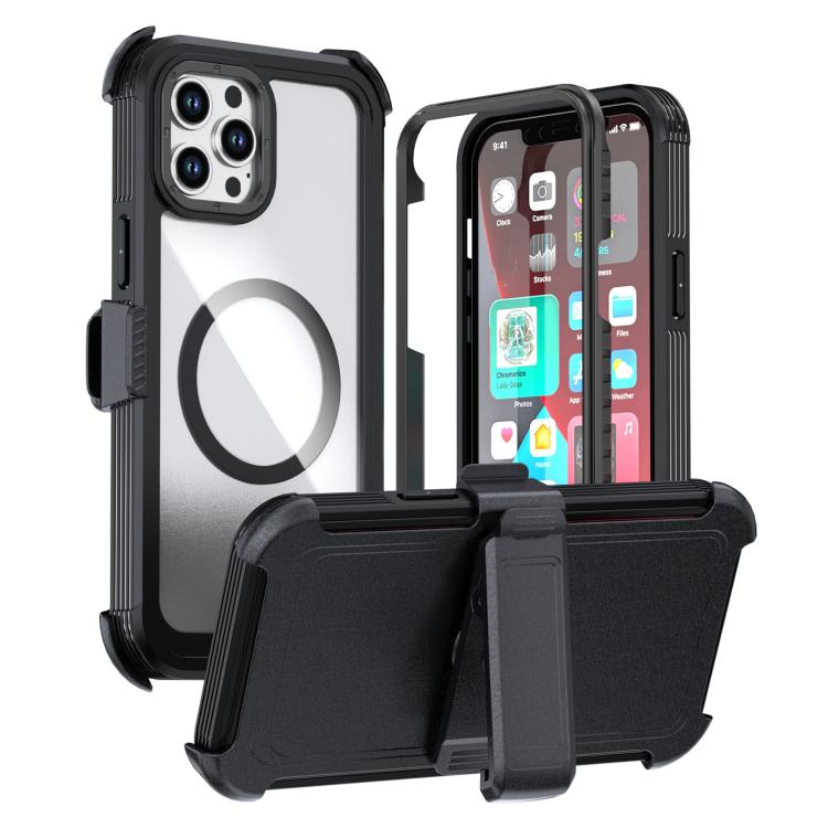 Acrylic Full Coverage Magnetic Phone Case with Back Clip, For iPhone 14 / 13, For iPhone 14 Pro, For iPhone 14 Pro Max, For iPhone 13 Pro Max, For iPhone 13 Pro, For iPhone 12 / 12 Pro