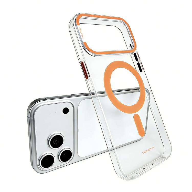 CICI-CITY Self-Healing Transparent IMD Magnetic Phone Case, For iPhone 17 Pro Max, For iPhone 17 Pro