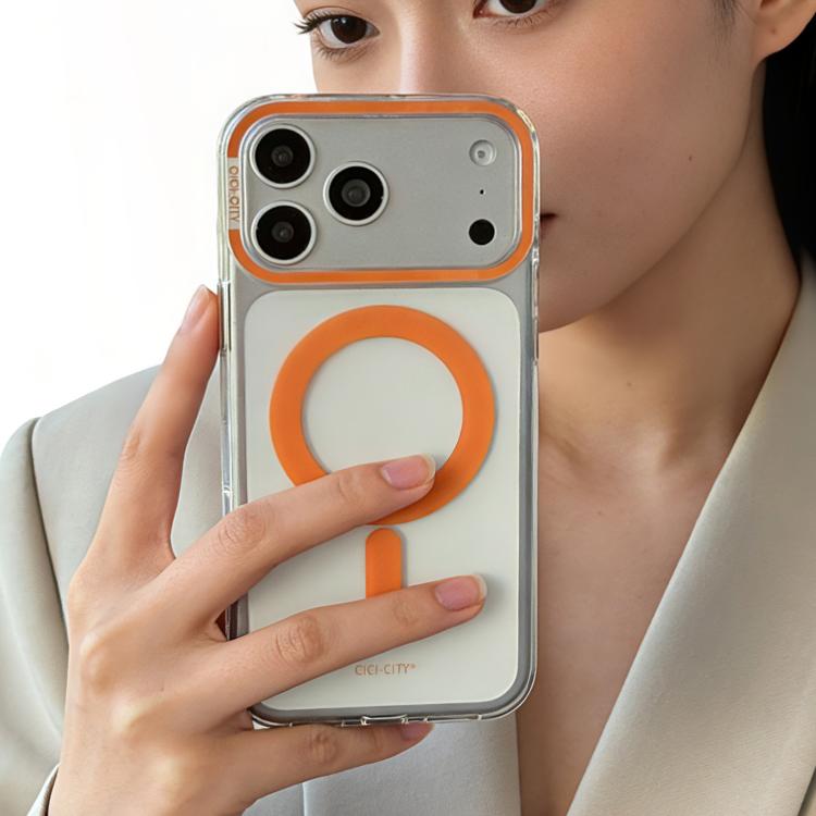 CICI-CITY Self-Healing Transparent IMD Magnetic Phone Case, For iPhone 17 Pro Max, For iPhone 17 Pro