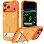 Two-colors Imitation Original Magnetic Phone Case with Holder, For iPhone 18 Pro / 17 Pro, For iPhone 18 Pro Max / 17 Pro Max