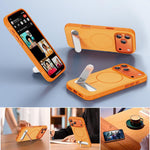 Two-colors Imitation Original Magnetic Phone Case with Holder, For iPhone 18 Pro / 17 Pro, For iPhone 18 Pro Max / 17 Pro Max