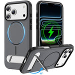 Two-colors Imitation Original Magnetic Phone Case with Holder, For iPhone 18 Pro / 17 Pro, For iPhone 18 Pro Max / 17 Pro Max