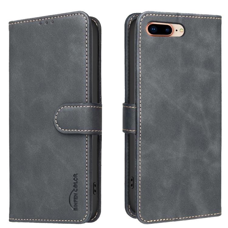 Solid Color Calfskin Texture RFID Vegan Leather Phone Case, For iPhone XS Max, For iPhone 6 Plus/7 Plus/8 Plus, For iPhone 6 / 7 / 8