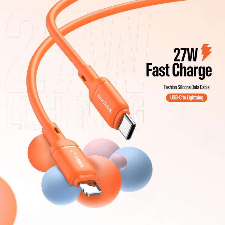 DUX DUCIS SILI Series 27W Type-C to 8 Pin Silicone Data Cable, Length: 1m, Type-C to 8 Pin
