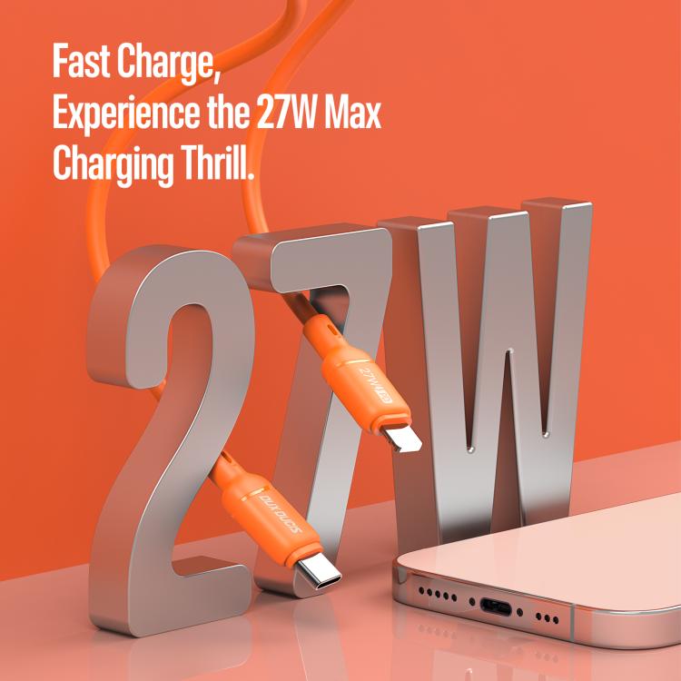 DUX DUCIS SILI Series 27W Type-C to 8 Pin Silicone Data Cable, Length: 1m, Type-C to 8 Pin