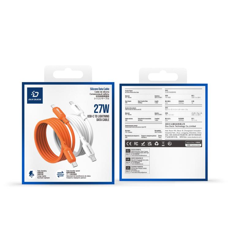 DUX DUCIS SILI Series 27W Type-C to 8 Pin Silicone Data Cable, Length: 1m, Type-C to 8 Pin