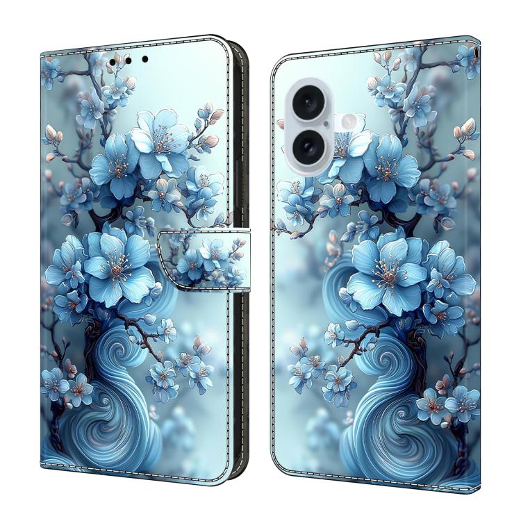 Crystal-Like Painted Vegan Leather Phone Case, For iPhone Air, For iPhone 16 Pro Max, For iPhone 16 Pro, For iPhone 16