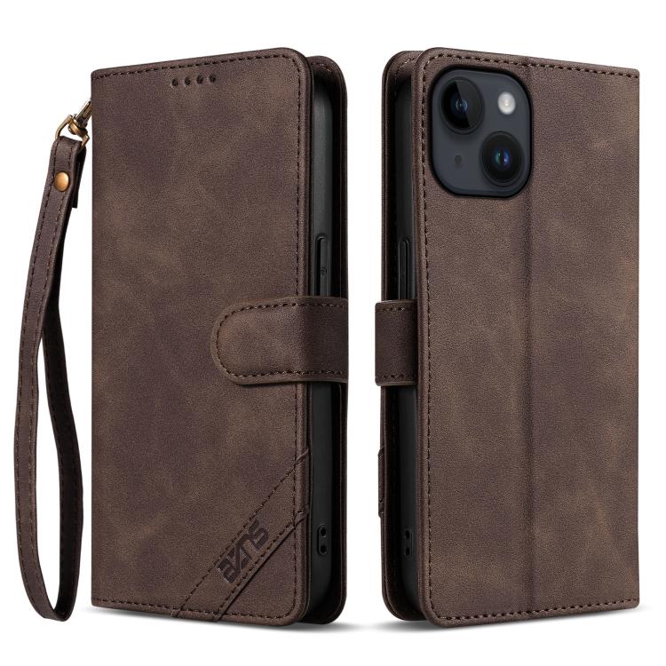 AZNS A2 Series Tri-Card Wallet RFID Vegan Leather Phone Case with Strap, For iPhone 13 Pro, For iPhone 13, For iPhone 12, For iPhone 12 Pro Max, For iPhone 12 Pro, For iPhone 11 Pro Max, For iPhone 11, For iPhone 11 Pro