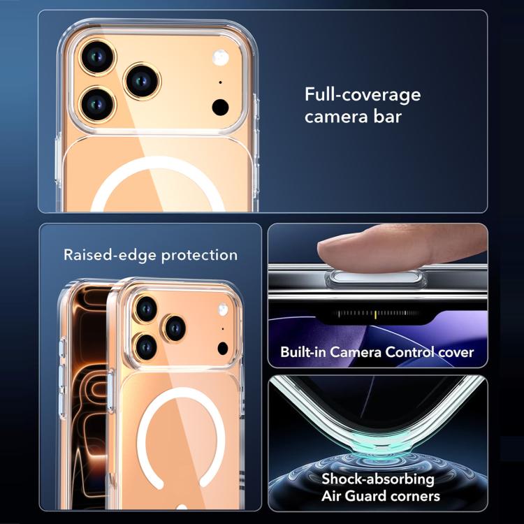 Crystal Transparent Magnetic Phone Case, For iPhone 17 Pro Max, For iPhone 17 Pro