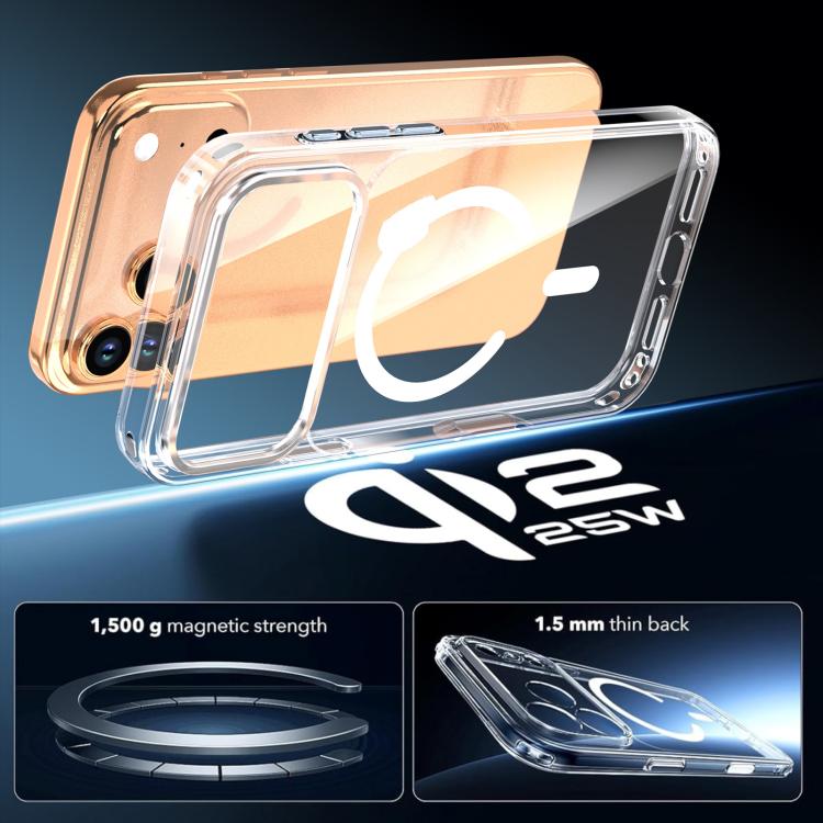 Crystal Transparent Magnetic Phone Case, For iPhone 17 Pro Max, For iPhone 17 Pro