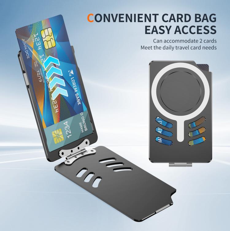 Magnetic Metal Card Clip Bag with Foldable Holder
